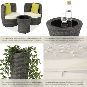 Aluminium Rattan Sitzgruppe Nizza