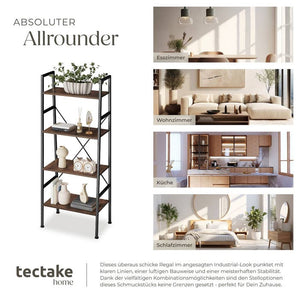 Leiterregal Newcastle 57,5 x 35,5 x 139cm - industrial dunkelbraun