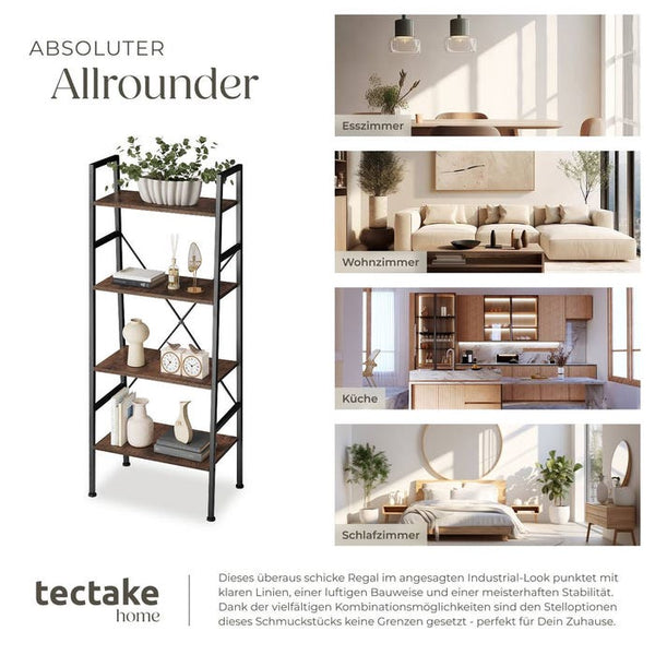 Leiterregal Newcastle 57,5 x 35,5 x 139cm - industrial dunkelbraun