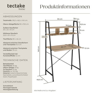 Schreibtisch Exeter Industrial Holz hell, Eiche Sonoma