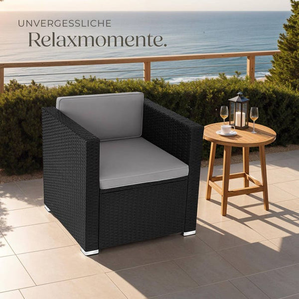 Rattansessel Lignano schwarz