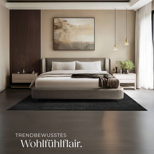 Tapis à poils courts Soft Zone noir 160 x 230 cm 