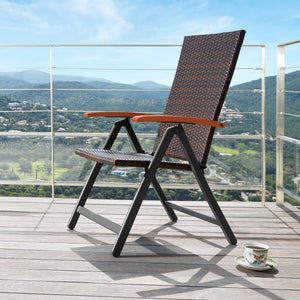 Rattanstuhl Canberra mit Aluminiumgestell klappbar braun