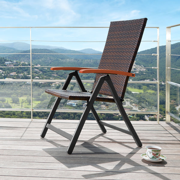 Rattanstuhl Canberra mit Aluminiumgestell klappbar braun