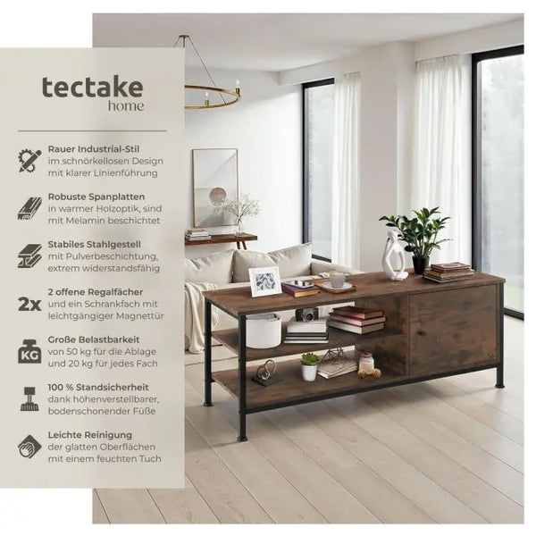 TV-Regal Durban Industrial Holz dunkel, rustikal 110 x 40 x 45,5 cm