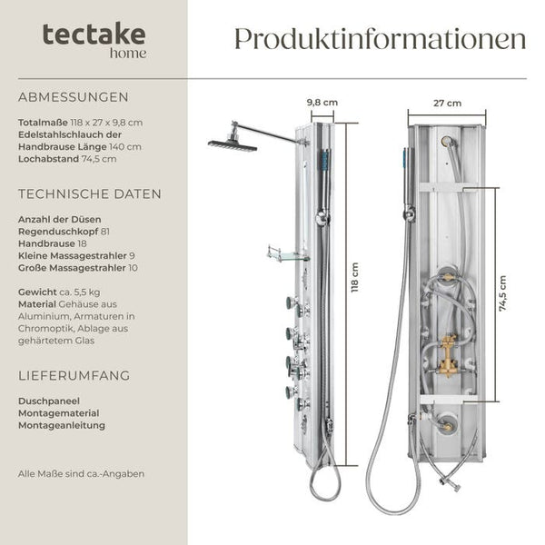 Aluminium Duschpaneel