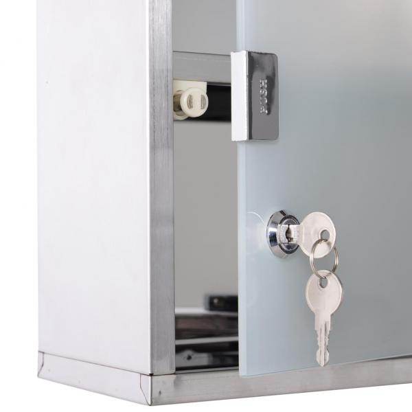 Medizinschrank 3 Ablagen abschliessbar Edelstahl