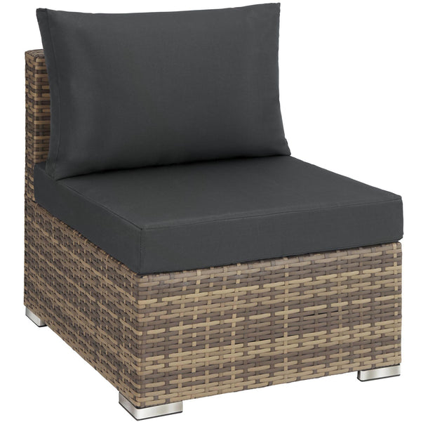 Rattan Lounge mit Aluminiumgestell San Marino natur