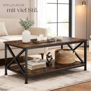 Couchtisch Pittsburgh Industrial Holz dunkel, rustikal