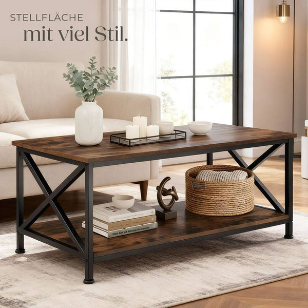 Couchtisch Pittsburgh Industrial Holz dunkel, rustikal