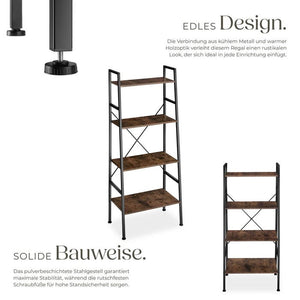 Leiterregal Liverpool 61,5 x 36,5 x 150cm - industrial dunkelbraun