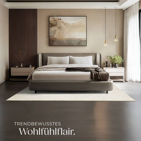 Tapis à poils courts Soft Zone crème 160 x 230 cm 