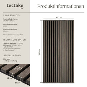 4er Set Akustikpaneele Sonic Wall Eiche grau 4er Set