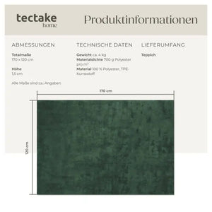 Kurzflorteppich Soft Zone grün 120 x 170 cm