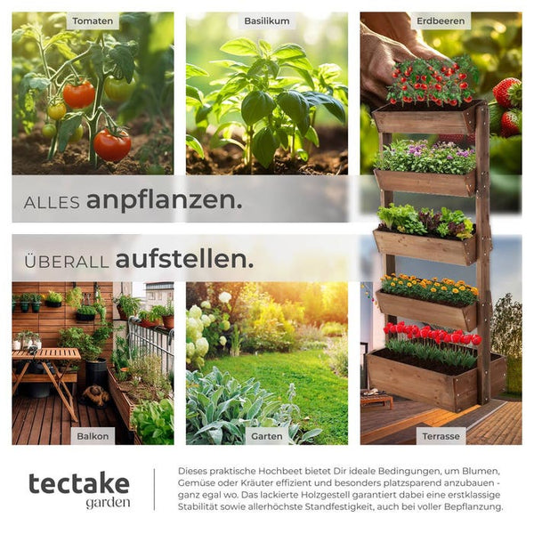 Vertikalbeet Flora braun 81 x 52 x 180 cm