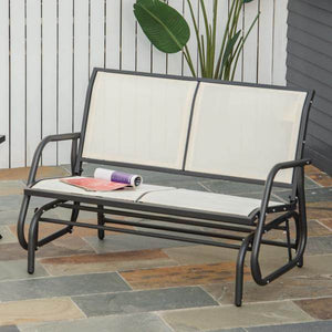 Schaukelbank 2-Sitzer Gartenbank Gartenschaukel Sitzbank Beige
