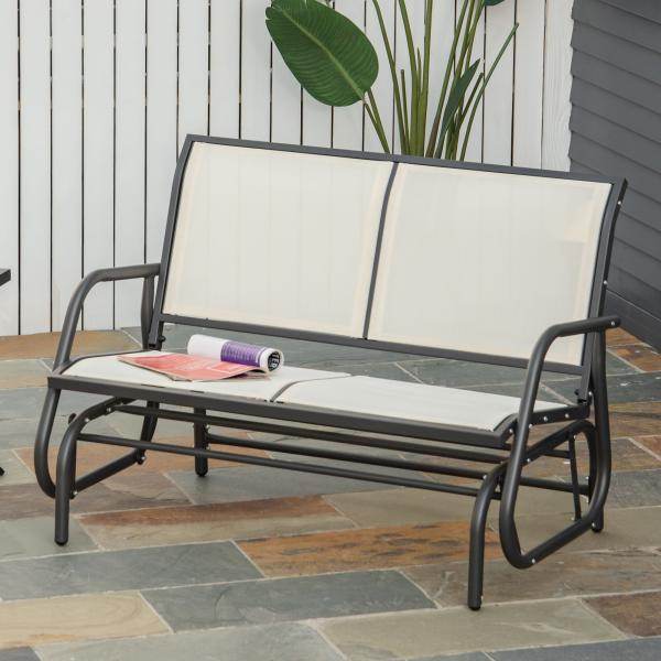 Schaukelbank 2-Sitzer Gartenbank Gartenschaukel Sitzbank Beige