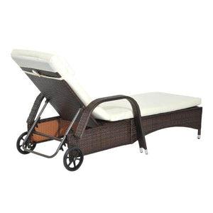 Mobile Gartenliege Kaffeebraun Rattanliege Polyrattan