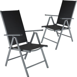 2 aluminium garden chairs, black/anthracite