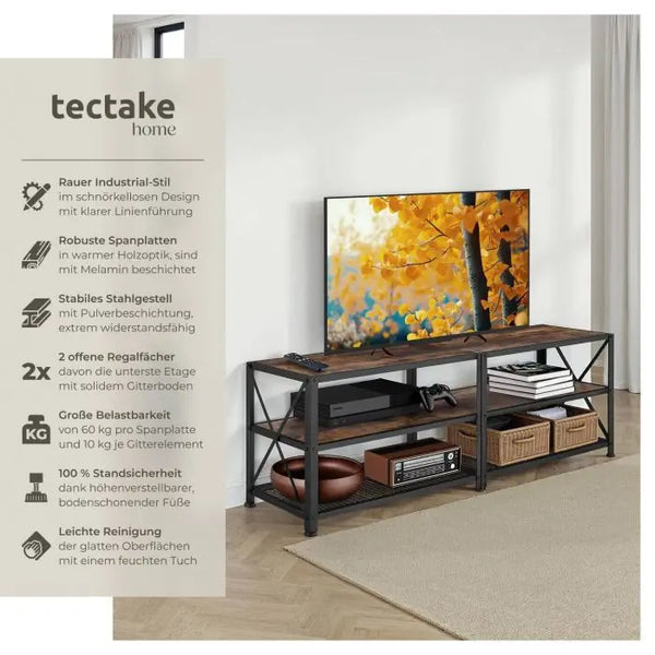 TV-Regal Chicago Industrial Holz dunkel, rustikal 141 cm