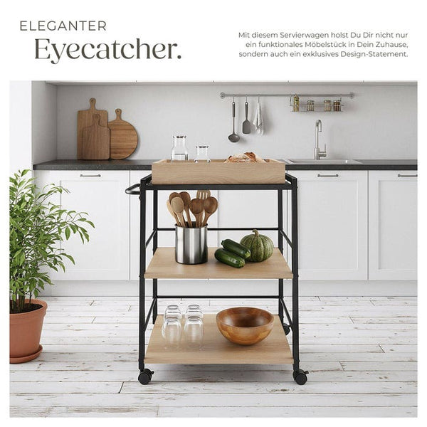 Servierwagen Worcester Industrial Holz hell, Eiche Sonoma