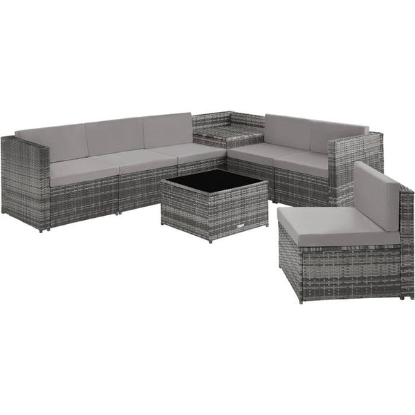 Rattan Lounge Verona grau