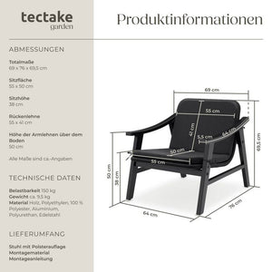 Rattan Stuhl Treviso schwarz