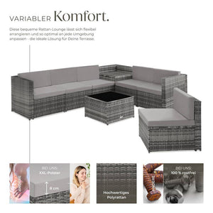 Rattan Lounge Verona grau