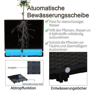 Hochbeet, 4-teiliger Pflanzkasten mit Abflusslöchern, Blumenkasten