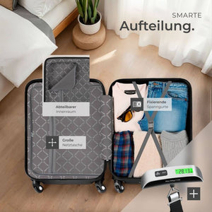 Hartschalenkoffer-Set Cleo schwarz mit Zubehör