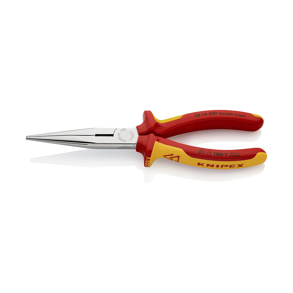 KNIPEX flat round pliers with cutting edge VDE 200mm