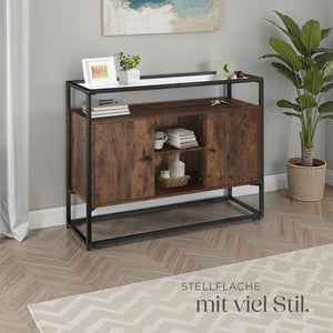 Sideboard Oldham 100x38x80,5cm Industrial dunkelbraun