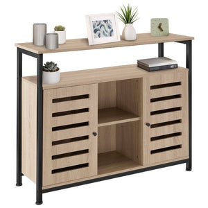 Sideboard Warrington Industrial Holz hell, Eiche Sonoma