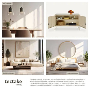 Sideboard Baker Metall mit Magnetverschluss creme 100 x 42,5 x 65 cm
