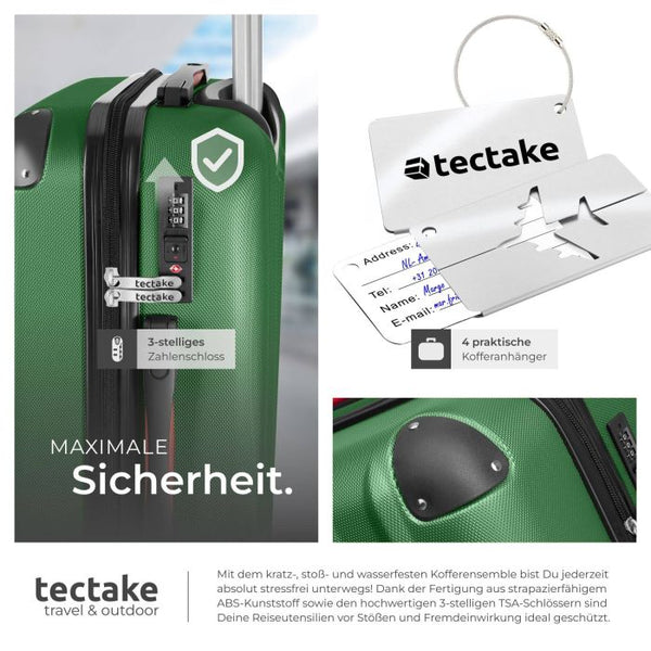 Hartschalenkoffer-Set Cleo grün mit Zubehör