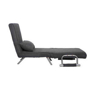 Schlafsofa mit Armlehne 3-in-1 Schlafsessel Gästebett Klappbett Chaiselongue Grau
