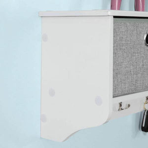 Wandgarderobe Kleiderhaken Flurgarderobe Weiss-Hellgrau