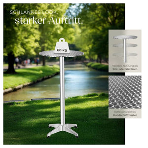Aluminium Bistrotisch Ø60cm, nicht klappbar