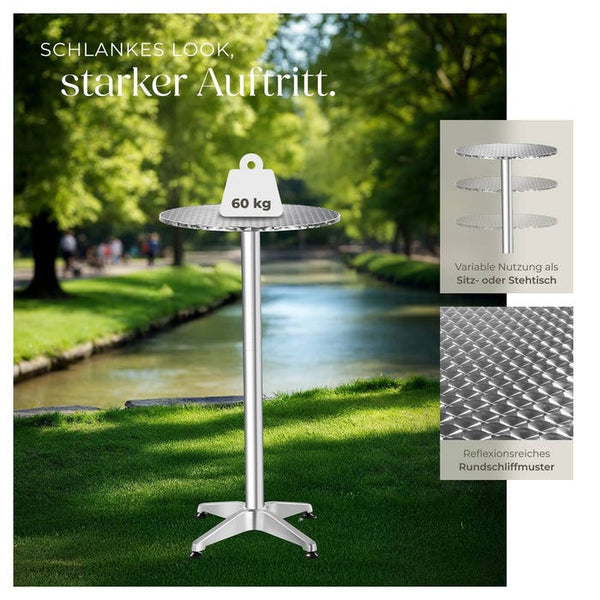 Aluminium Bistrotisch Ø60cm, nicht klappbar