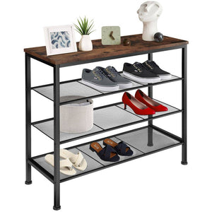 Schuhregal Newport Industrial Holz dunkel, rustikal