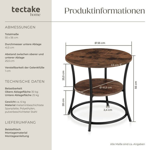 Beistelltisch Saint Louis Industrial Holz dunkel, rustikal