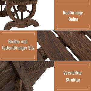 Gartenbank Sitzbank Gartenmöbel Rustikale Bank Massivholz Braun