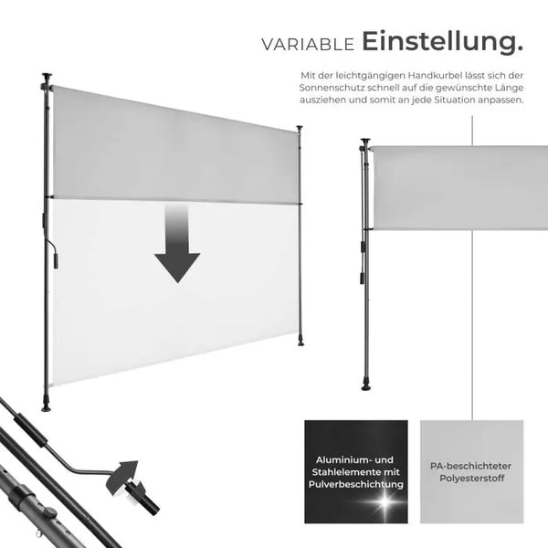 Klemmmarkise Taija hellgrau 200 x 310 cm
