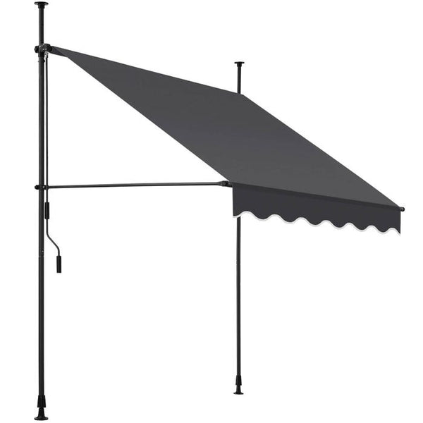 Klemmmarkise schwarz/grau 150 x 180 cm