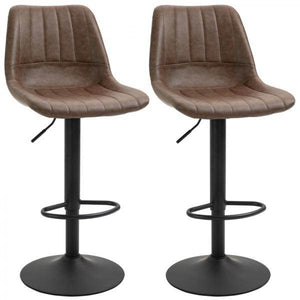 Barhocker 2er-Set im Retrodesign höhenverstellbar Braun