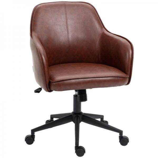 Bürostuhl, höhenverstellbar, Drehfunktion, 58,5 cm x 62 cm x 91 cm, Braun