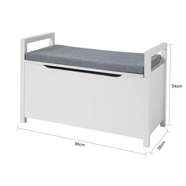 Schuhtruhe mit Klappe | Sitzbank | Spielzeugkiste | Weiss