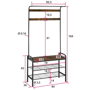 Armoire industrielle, marron foncé, 85,5 x 36 x 184 cm