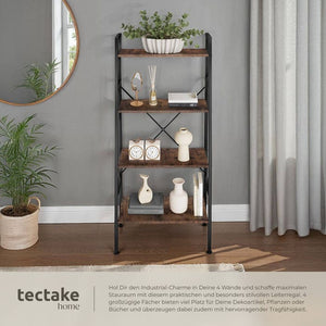 Leiterregal Liverpool 61,5 x 36,5 x 150cm - industrial dunkelbraun
