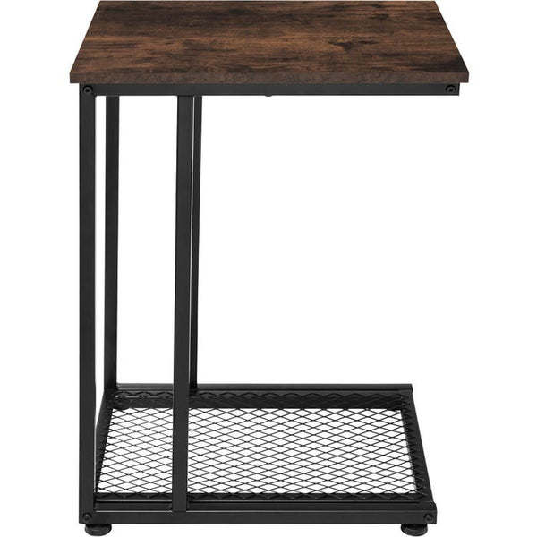 Eton Industrial side table, dark wood, rustic